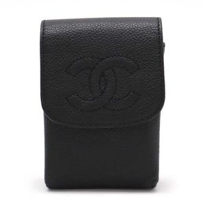 Chanel Caviar Skin Coco Mark Cigarette Case Leather A13511