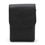 Chanel Caviar Skin Coco Mark Cigarette Case Leather A13511