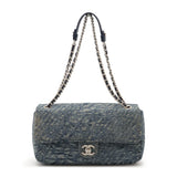 Chanel Denim Camellia Coco Mark Shoulder Bag