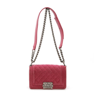 Chanel Velour/Leather Boy Chanel Shoulder Bag A67085