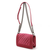 Chanel Velour/Leather Boy Chanel Shoulder Bag A67085