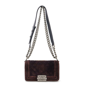 Chanel Velour Leather Boy Chanel Shoulder Bag A67085
