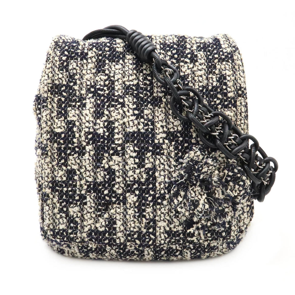 Chanel Tweed Camellia Chain Shoulder Bag Shoulder Bag
