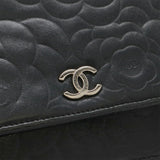Chanel Camellia Lambskin Chain Wallet Shoulder Bag