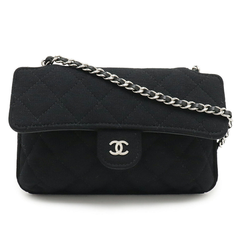 Chanel Matelassé 2way Bag Cotton Jersey Nylon Leather Tote Bag