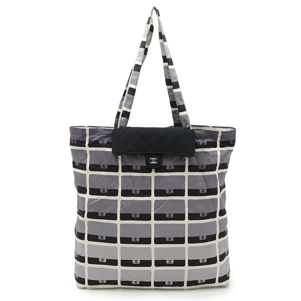 Chanel Matelassé 2way Bag Cotton Jersey Nylon Leather Tote Bag