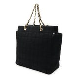 Chanel Choco Bar Cotton Jersey Leather 2way Shoulder Bag