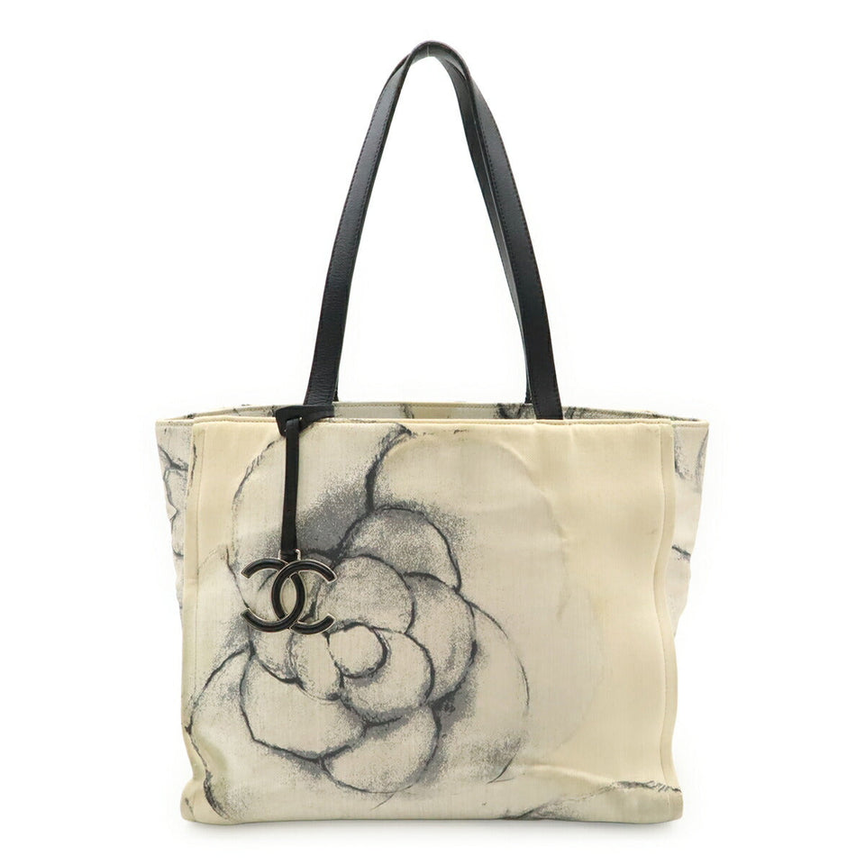 Chanel Camellia Canvas Leather 2way Bag