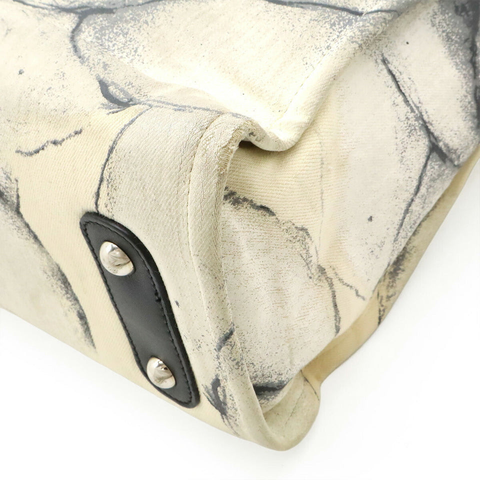 Chanel Camellia Canvas Leather 2way Bag