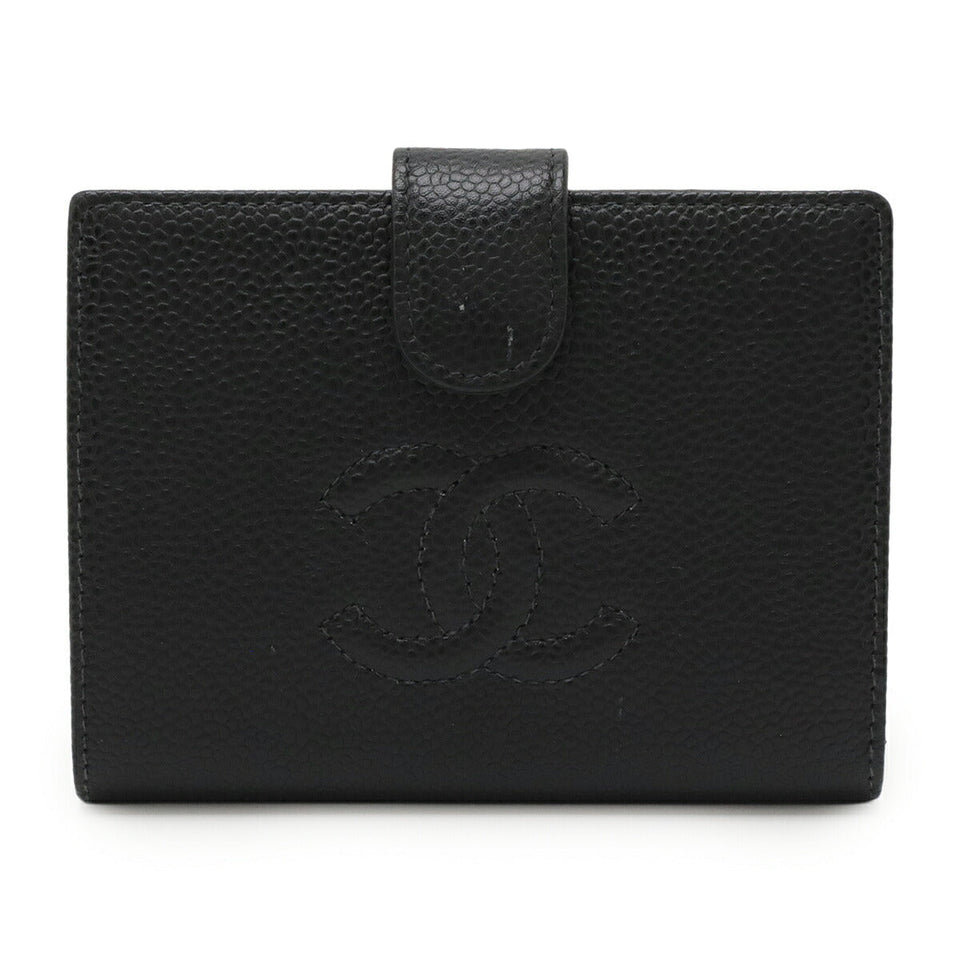 Chanel Coco Mark Caviar Leather Bifold Wallet