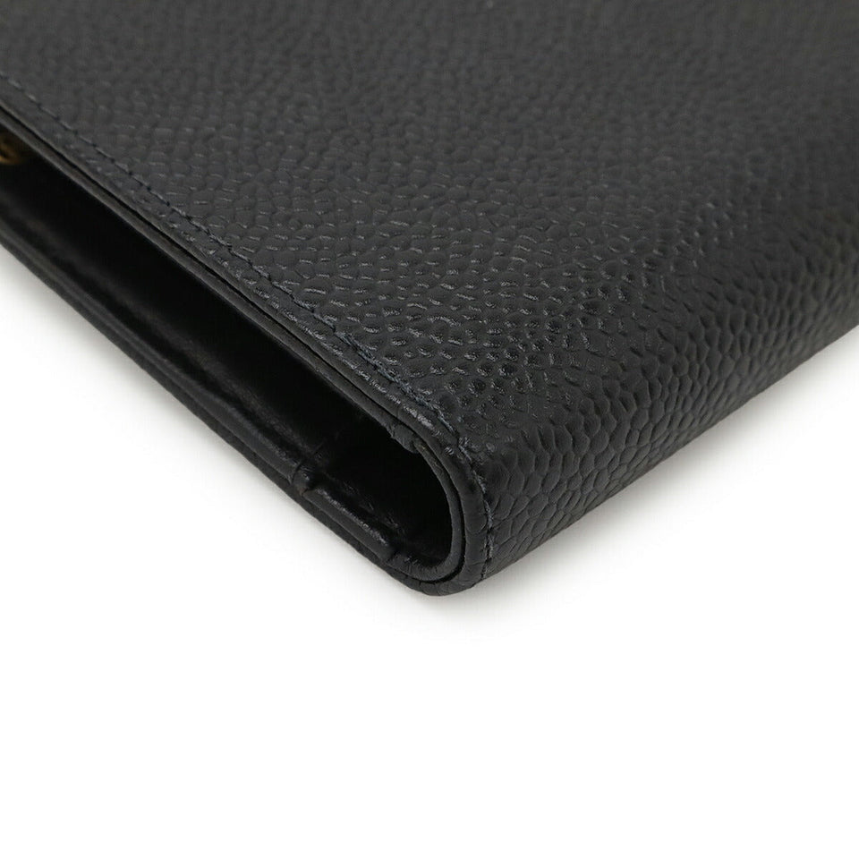 Chanel Coco Mark Caviar Leather Bifold Wallet