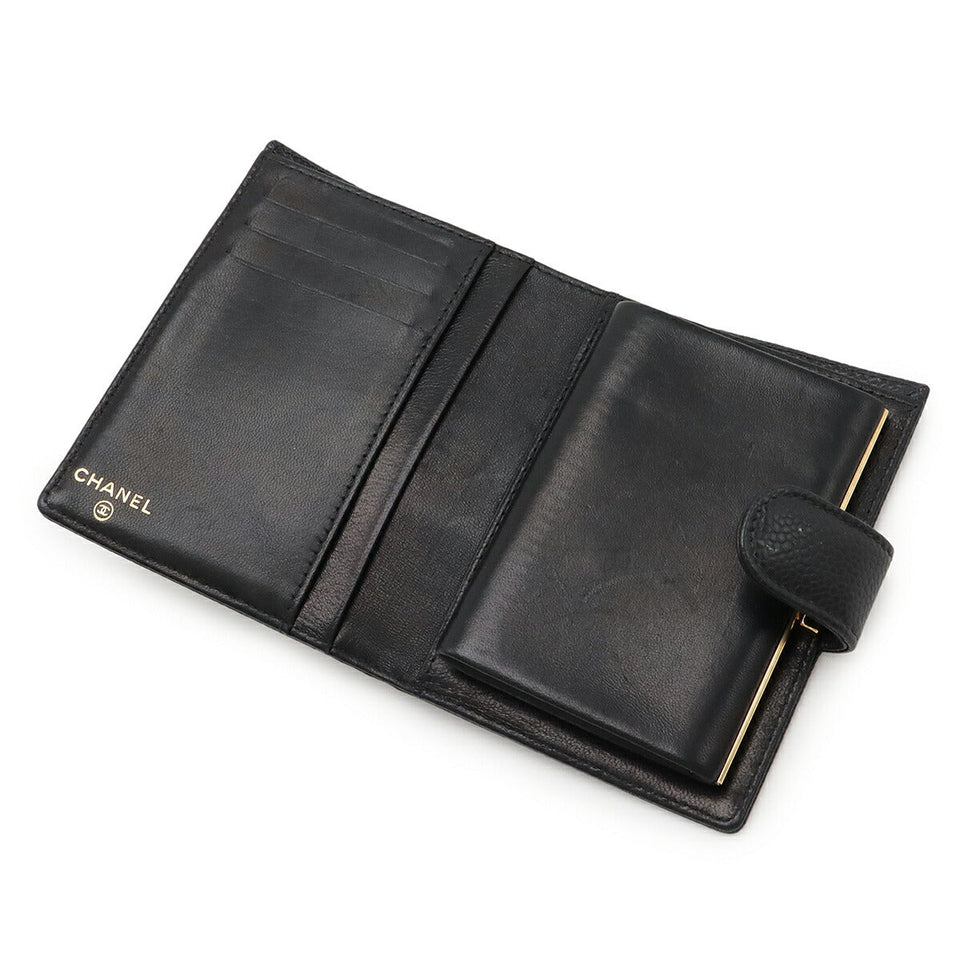Chanel Coco Mark Caviar Leather Bifold Wallet