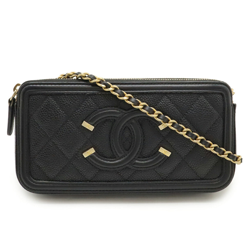 Chanel CC Filigree Caviar Skin 2way Shoulder Bag