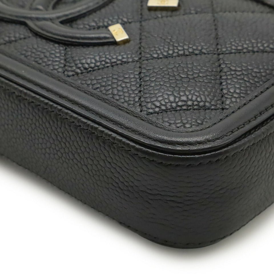 Chanel CC Filigree Caviar Skin 2way Shoulder Bag