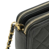Chanel CC Filigree Caviar Skin 2way Shoulder Bag