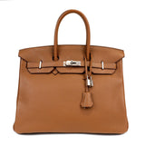 Hermes 35cm Bronze D'Ore Togo Birkin w/ Palladium Hardware
