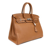 Hermes 35cm Bronze D'Ore Togo Birkin w/ Palladium Hardware