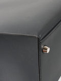 Hermes Kelly 35 Black Sombrero Leather PHW.