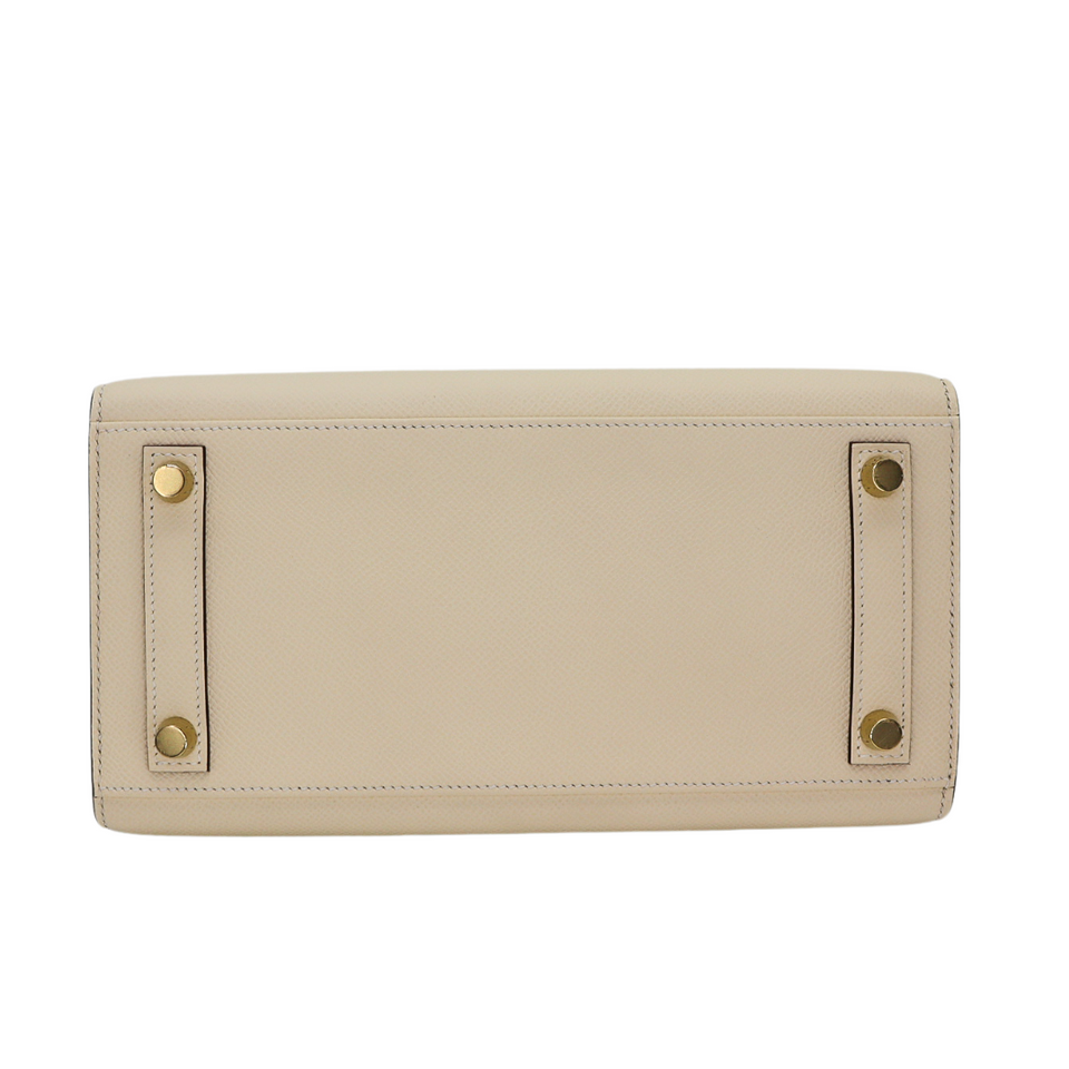Hermes25cm Birkin Sellier Nata Epsom Leather Gold Hardware