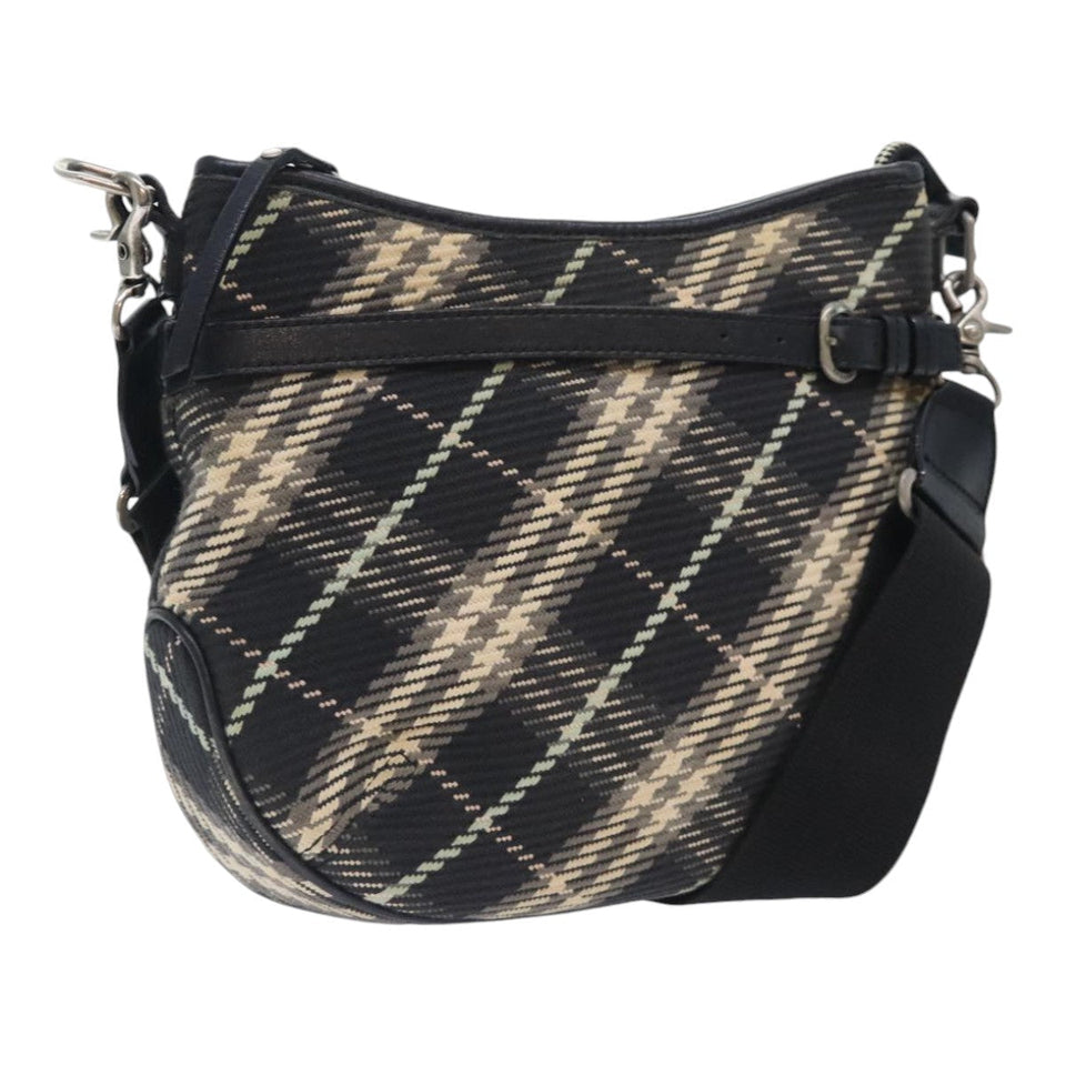 Burberry Nova Check Black Canvas Shoulder Bag ( )