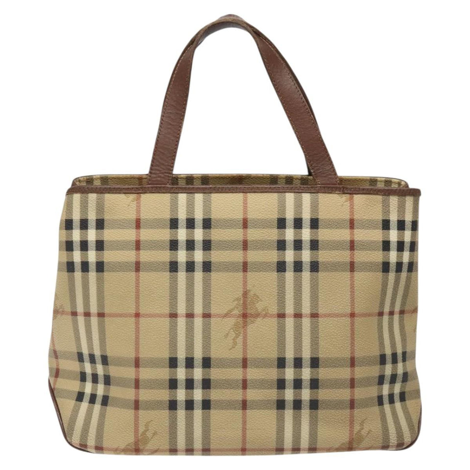Burberry Haymarket Beige Canvas Handbag ( )
