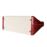 Hermes Kelly 32  Rouge Box Natural Toile Sellier