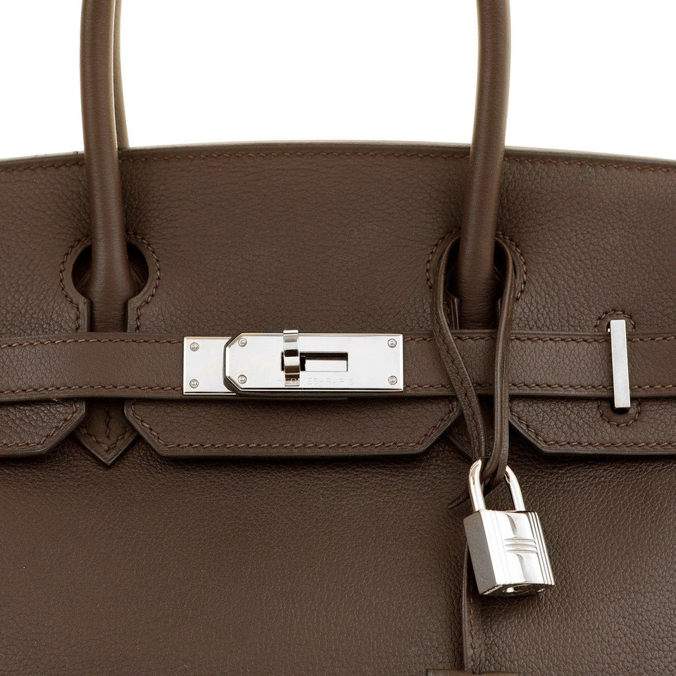 Hermes 30cm Havana Brown Evergrain w/ Palladium Hardware