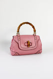 Gucci Bamboo Top Handle Bag Leather Medium Pink Studs