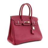 Hermes 30cm Rose Tyrien Epsom Candy Collection Birkin w/ Palladium Hardware