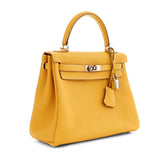 Hermes 25cm Kelly Moutard Togo w/ Palladium Hardware