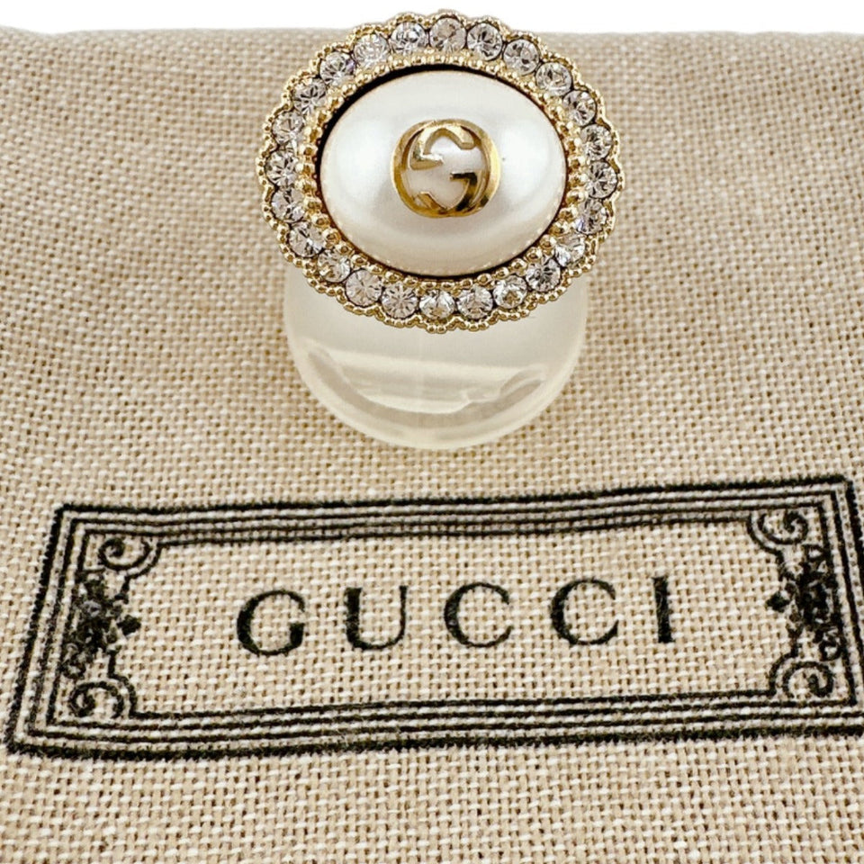 Gucci Ring metal gold Chain effect ring GG S size Flower ring Women