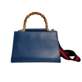 Gucci Handbag 470271 Leather, Bamboo blue Bamboo leather 2way Women