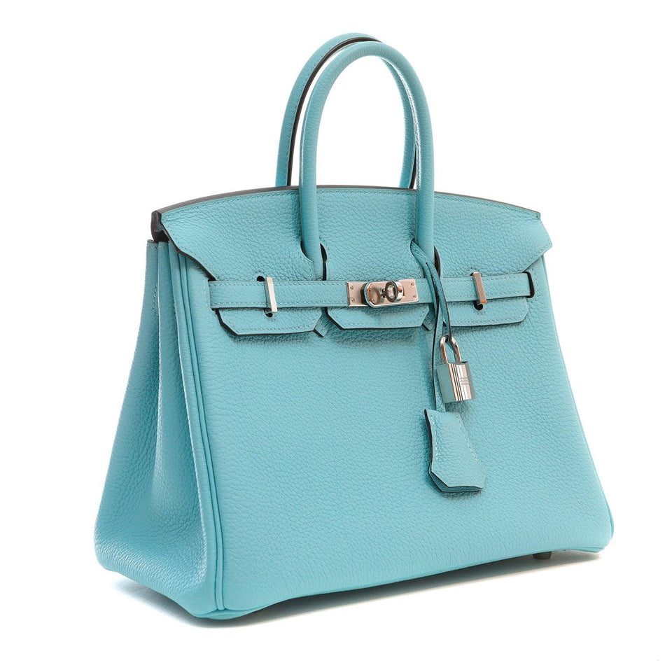 Hermes 25cm Robin's Egg Blue Togo w/ Palladium Hardware