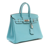 Hermes 25cm Robin's Egg Blue Togo w/ Palladium Hardware
