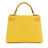 Hermes 28cm Jaune de Naples Epsom Sellier Kelly w/ Palladium Hardware