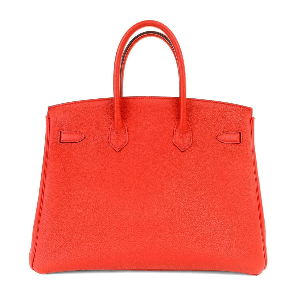 Hermes 35cm Vermillion Togo Birkin w/ Gold Hardware
