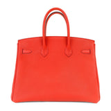 Hermes 35cm Vermillion Togo Birkin w/ Gold Hardware