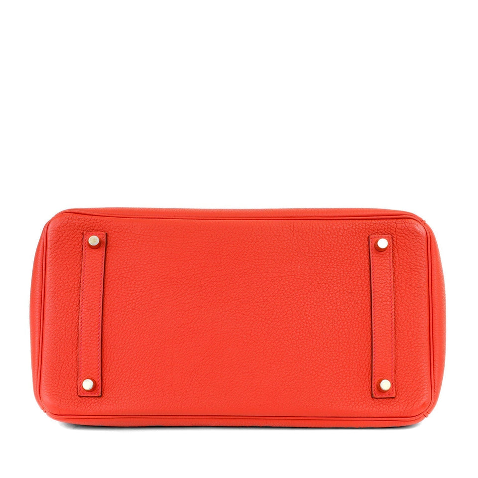 Hermes 35cm Vermillion Togo Birkin w/ Gold Hardware