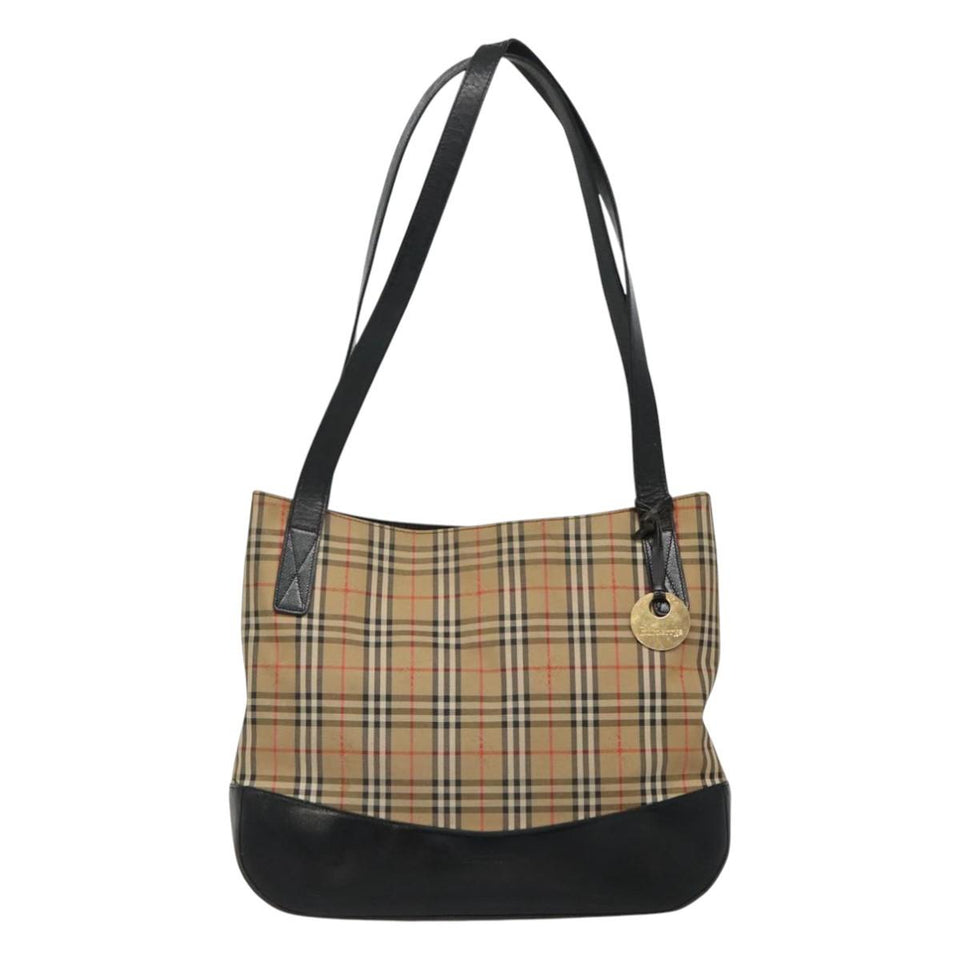 Burberry Nova Check Beige Canvas Shoulder Bag ( )