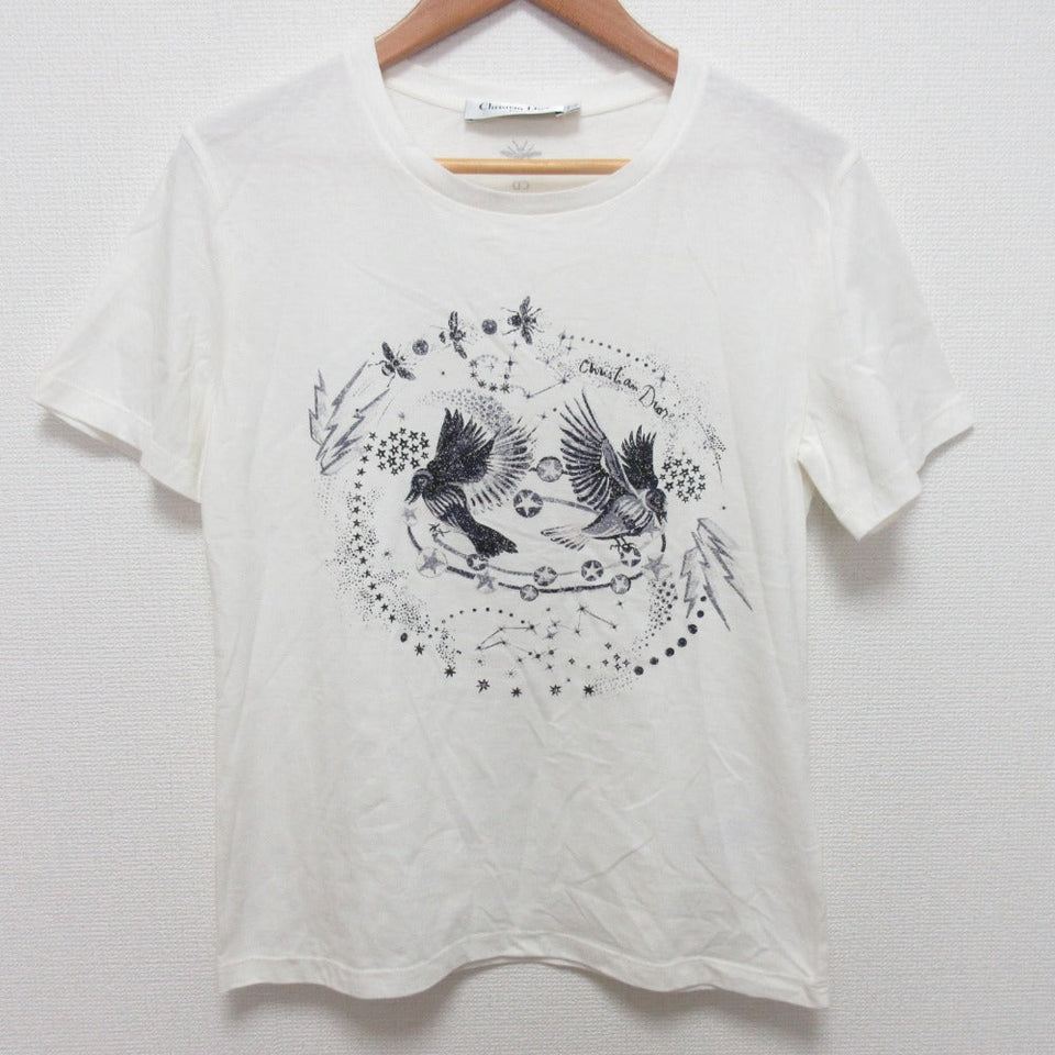 Christian Dior Logo Bird Print Cotton T-shirt