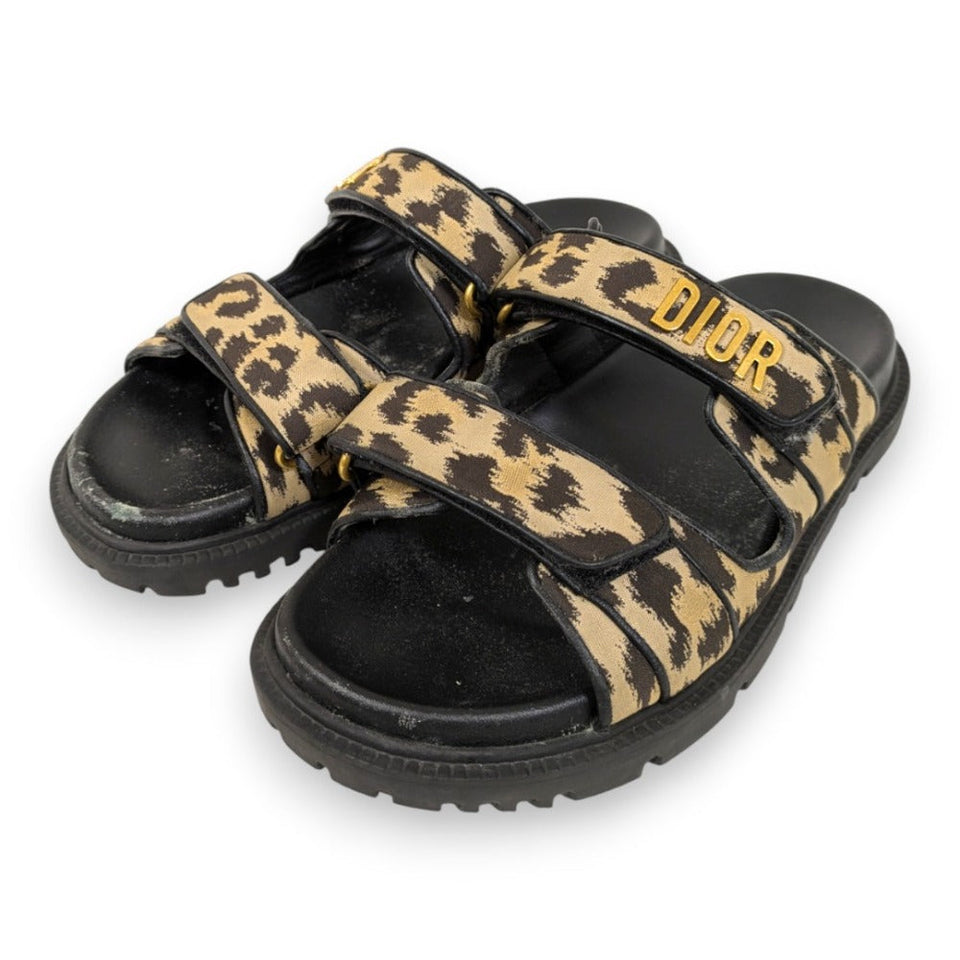 Christian Dior DiorACT Leopard Slide Sandals