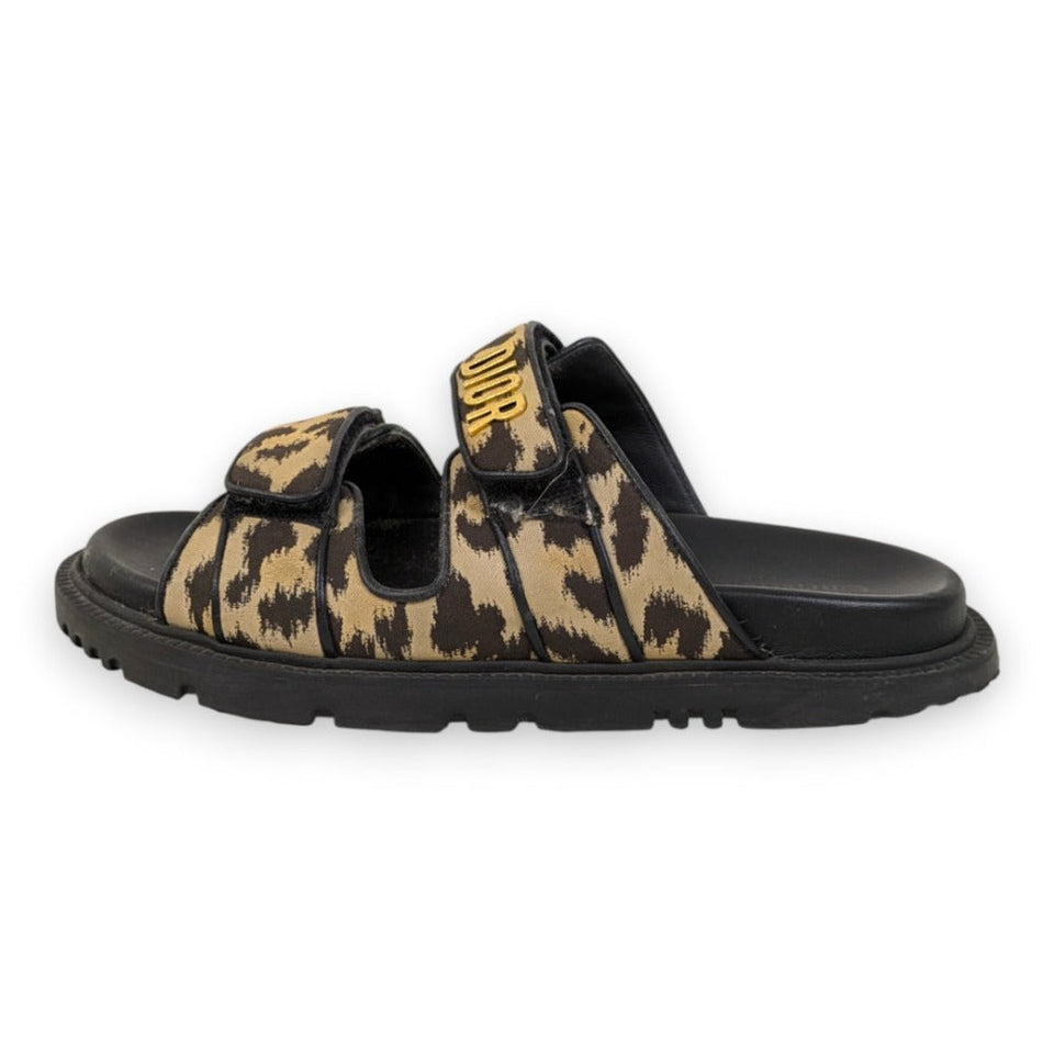 Christian Dior DiorACT Leopard Slide Sandals