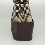 Burberry Nova Check Beige Wool Tote Bag ( )