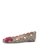 Gucci Monogram Lexi Supreme Pearl Flat Shoes