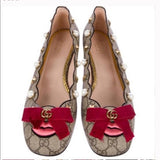 Gucci Monogram Lexi Supreme Pearl Flat Shoes