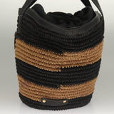 Burberry Blue Label Black Wicker Tote Bag ( )