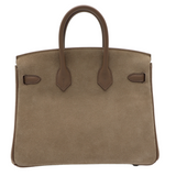 Hermes25cm Birkin Grizzly Etoupe/ Gris Caillou Palladium Hardware