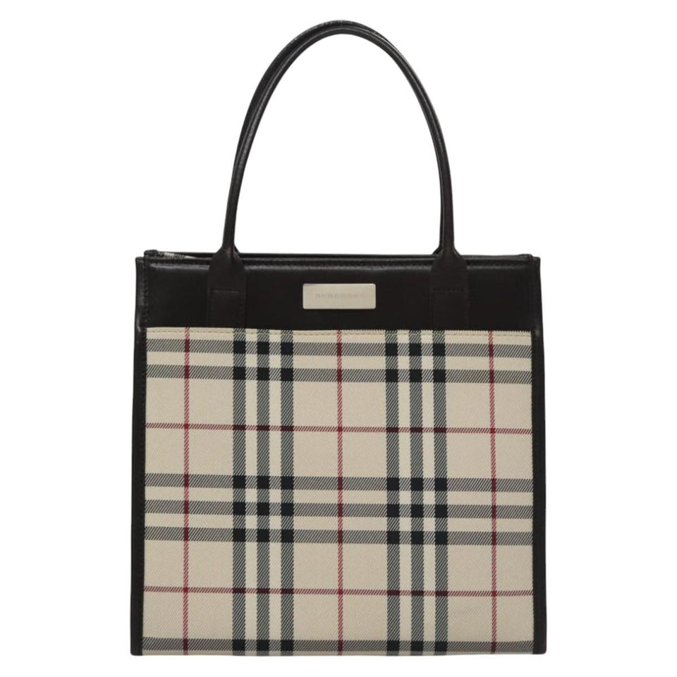 Burberry Nova Check Beige Canvas Handbag ( )
