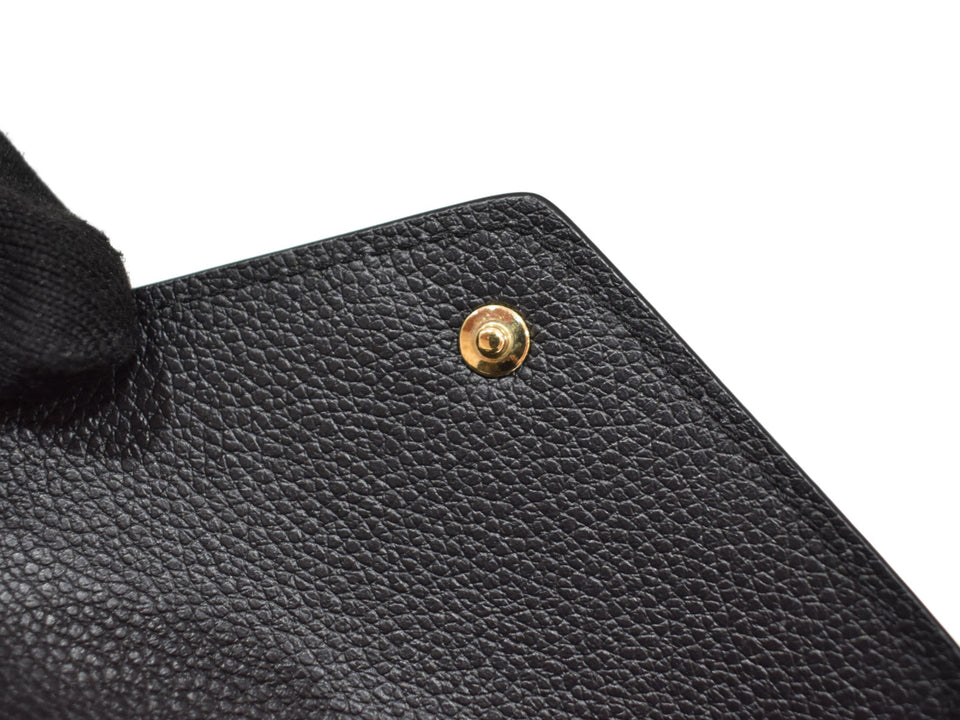 Louis Vuitton Portefeuille Victorine M80968 Folding wallet Monogram Implant leather Black x Beige