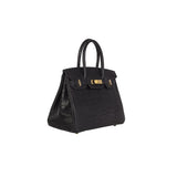 Hermes Black Matte Crocodile Birkin Bag